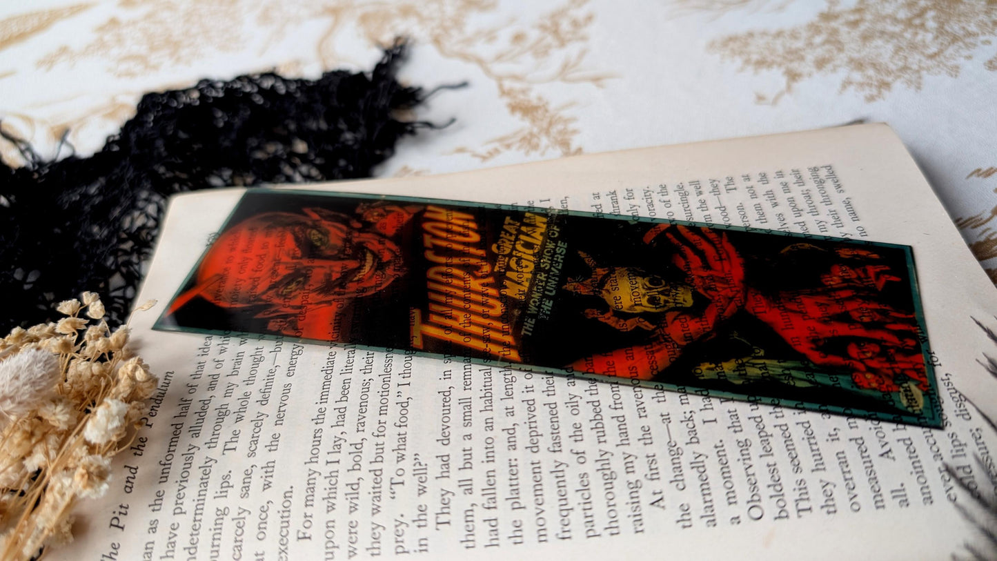 Clear Bookmark Vintage Promo Thurston The Great Magician Magic Devil Horror Goth Gothic Handmade Artist Book Reader Lover Gift
